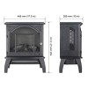 Syemin Indoor Fireplaces Small Electric Fireplace Heater 18" Fireplace Stove with 3D Flame Effect Freestanding Space Heaters, Black, 17.52"*10"*21.46" - 4 of 4