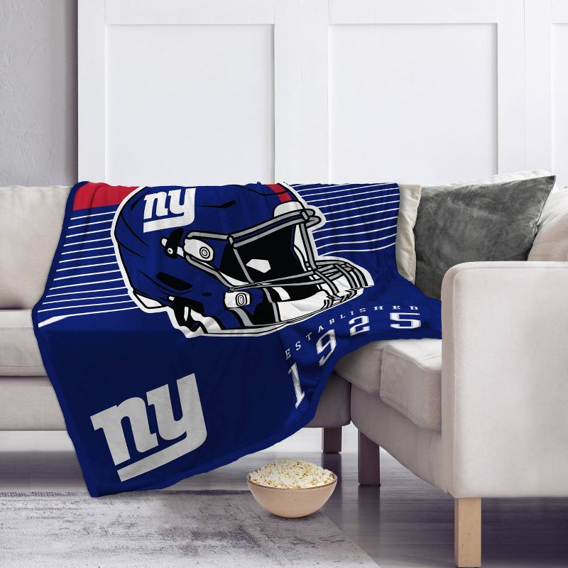 NFL New York Giants Helmet Stripes Flannel Fleece Blanket, 2 of 4