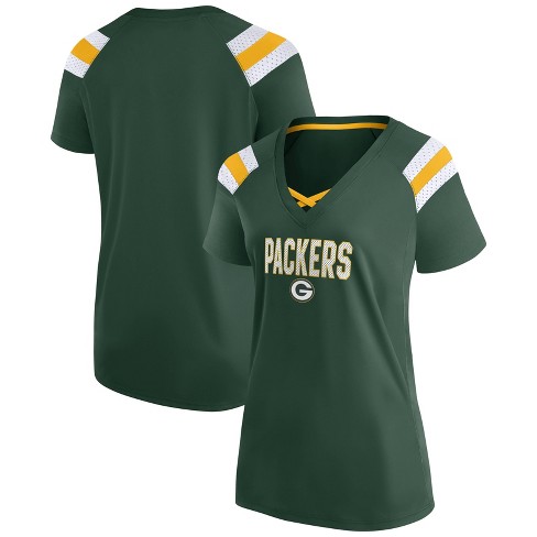Nfl Green Bay Packers Women's Authentic Mesh Short Sleeve Lace Up