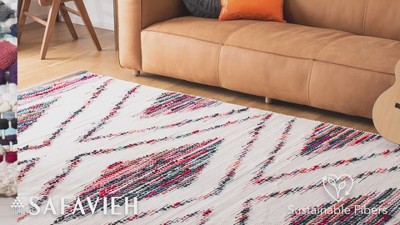 Coastal Essence Handwoven Black & Ivory Geometric Cotton Runner Rug