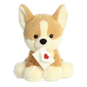 Aurora Val Pets 10" Sealed With A Kiss Corgi Brown Stuffed Animal - 1 of 4