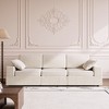 Famapy White 3 Seater Living Room Sofa Corduroy High Strength Sponge Wooden Frame - 2 of 4