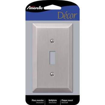 Amerelle Century Brushed Nickel 1 gang Stamped Steel Toggle Wall Plate 1 pk