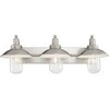 Minka Lavery Industrial Wall Light Brushed Nickel Hardwired 28 1/2" 3-Light Fixture Clear Glass Shade for Bathroom Vanity Hallway - 4 of 4
