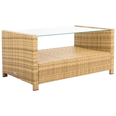 Coastal Charm Natural & White 4-Piece Patio Conversation Set