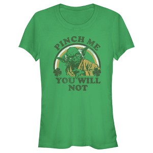 Juniors Womens Star Wars Yoda Pinch Me Will You Not T-Shirt - 1 of 3