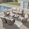 Buenhomino 7pcs Outdoor Patio Wicker Conversation Set with 5-inch Cushion Wicker Sofa Swivel Chairs for Garden Poolside Backyard - 2 of 4