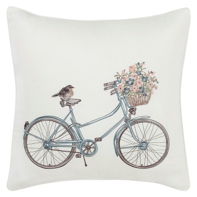 Natural Bicycle Throw Pillow - Laura Ashley