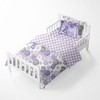 Bacati - Watercolor Floral Purple Gray 5 pc Girls Toddler Bedding Set - 3 of 4