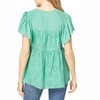 Women's Flutter Sleeve Eyelet Top - entro - 3 of 4
