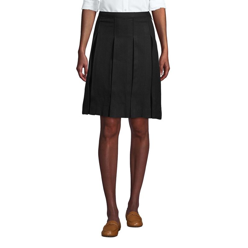 Lands' End Lands' End School Uniform Women's Solid Box Pleat Skirt Above Knee, 2 of 3