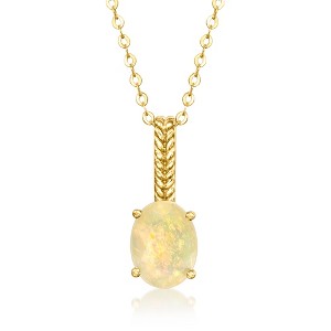 Ross-Simons Opal Pendant Necklace in 10kt Yellow Gold - 1 of 3