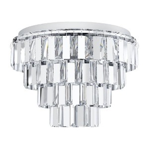 20" 4-Tier Erseka Chandelier with Clear Crystals Chrome Finish - EGLO: ETL Listed, Adjustable, Steel Body, No Bulbs Included - 1 of 4
