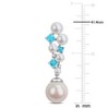 EVERLY JEWELRY | Sterling Silver Cultured Freshwater Pearl and 1.5 CT TGW Swiss Blue Topaz and Diamond Accent Cluster Drop Earrings - 3 of 4