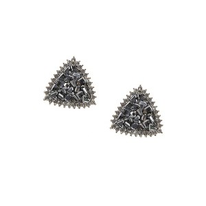 SOHI Women's Crystal Silver Crystal Cluster Triangle Stud Earrings - 1 of 4