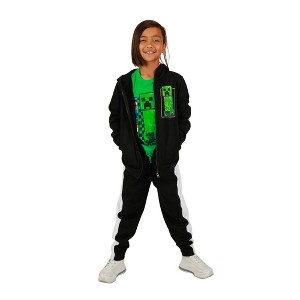 Youth Boys Minecraft 3 pc Hoodie Jogger T-shirt combo - 1 of 4