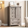 5 Drawers Dresser for Bedroom, Farmhouse Tall Chest of Drawers with Sliding Barn Door - 3 of 4