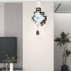Modern Wall Clock Living Room Decor Large Wooden Black Silent Clock with Pendulum Non Ticking for Bedroom Office Kitchen Home - 3 of 4