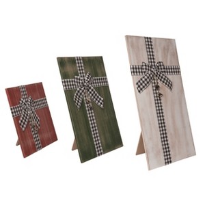 Transpac Wood 29.9 in. Multicolor Christmas Present Porch Decor Set of 3 - 1 of 4
