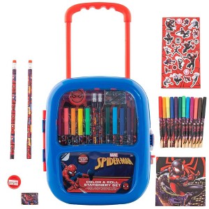 Marvel Spiderman Color and Roll Activity Set with Carrying Case, Stickers, & Art Supplies - 1 of 4