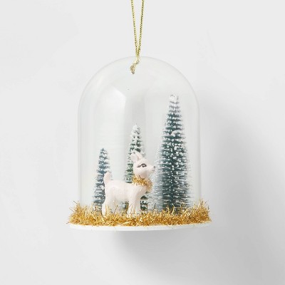 Cloche with Mini Reindeer Scene Christmas Tree Ornament - Wondershop™