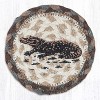 Earth Rugs Alligator Round Coaster – Braided Jute, Wildlife Print, 5"x5" Rustic Accent - 2 of 3