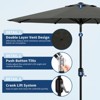 9' Outdoor Patio Umbrella, Outdoor Table Umbrella, Yard Umbrella, Market Umbrella with 8 Sturdy Ribs, Push Button Tilt and Crank - 3 of 4