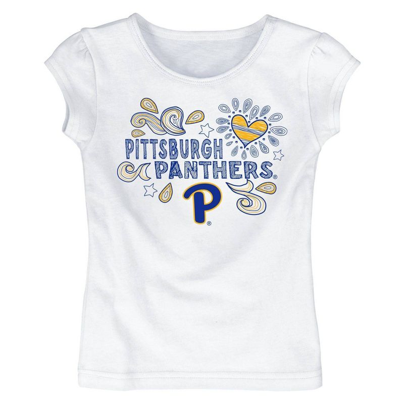 NCAA Pitt Panthers Toddler Girls&#39; White T-Shirt, 1 of 2