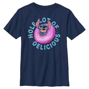Boys Lilo & Stitch Hole Lot of Delicious T Shirt - 1 of 4
