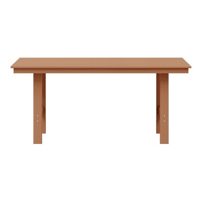 WestinTrends Ashore Outdoor Modern HDPE 66" Wide Rectangle Patio Dining Table for 6