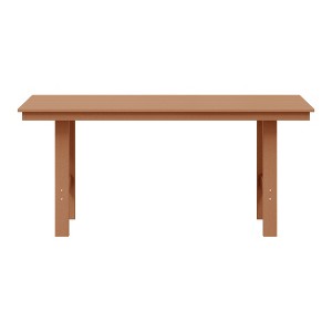 WestinTrends Ashore Outdoor Modern HDPE 66" Wide Rectangle Patio Dining Table for 6 - 1 of 4