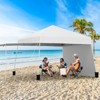 Tangkula 14 X 9.2 FT Pop up Canopy Tent w/ 2 Convertible Sidewalls to Awning & Stakes - 2 of 4