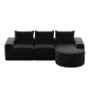 Curved Chenille Sectional Sofa with Chaise, L-Shaped Modular Couch with Deep Cushions and Neck Support Pillows for Living Room and Bedroom - 4 of 4