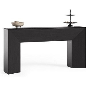 Gulches Modern Farmhouse Console Table, Extra Long, Black Wood, 63", Easy Assembly - 1 of 4