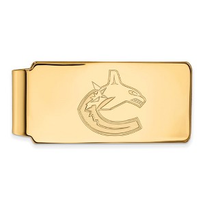 Black Bow Jewelry 14k Yellow Gold Vancouver Canucks NHL Money Clip - 1 of 3