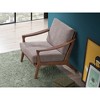 Fabric Accent Chair with Rubber Wood Frame, Full Foam Removable Cushion, Finish Comfortable Seating - 3 of 4