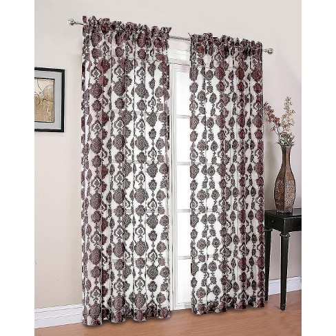 Moroccan Accents By Kate Aurora 1 Piece Rod Pocket Clipped Elegant Sheer  Curtain Panel : Target