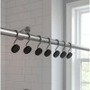 Home Mart Goods 12 Piece Set Chrome Black Heavy Duty Shower Curtain Hooks Rings Rustproof Metal - 3 of 3
