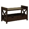 Kings Brand Furniture Corinth Shoe Storage Bench With Drawers (Cherry) - image 2 of 4