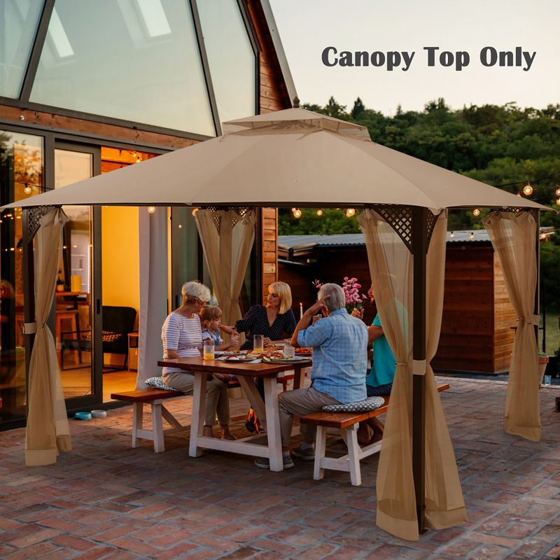 10' x 12' Patio Gazebo Replacement Top Cover 2-Tier Canopy CPAI-84 Outdoor, 5 of 11