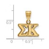 Black Bow Jewelry 14k Yellow Gold Plated Sterling Silver Sigma Kappa Greek Life Medium Pendant - 2 of 3