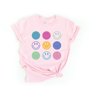 Simply Sage Market Women's Stacked Smiley Faces Short Sleeve Graphic Tee - 1 of 2