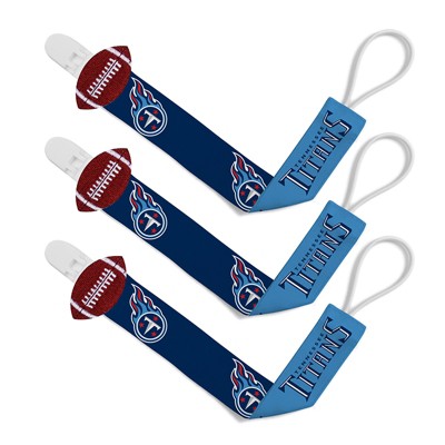 Image of BabyFanatic Officially Licensed Unisex Baby Pacifier Clip 3-Pack NFL Tennessee Titans