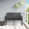 vidaXL 2-Seater Patio Bench with Cushion, Dark Gray PP Rattan - 2 of 4