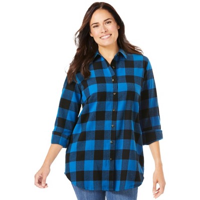 bright cobalt buffalo plaid