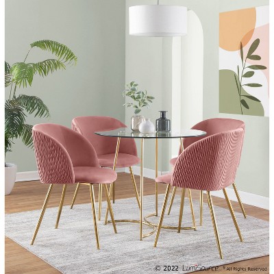 Set of 2 Fran Pleated Waves Dining Chairs - Lumisource