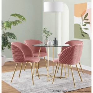 Set of 2 Fran Pleated Waves Dining Chairs - Lumisource - 1 of 4