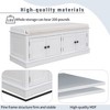 Multifunctional Storage Bench W/4 Doors, Adjustable Shelves, Shoe Bench With Removable Cushion, Entryway Ottoman Sitting Bench For Entryway, Bedroom - 4 of 4