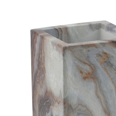 Gray and White Marble Square Bathroom Tumbler