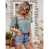 Women's Summer Tops Casual Short Sleeve Tunic Tops Square Neck Smock Tops Cute Blouse for Women - 4 of 4